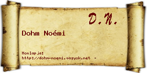 Dohm Noémi névjegykártya